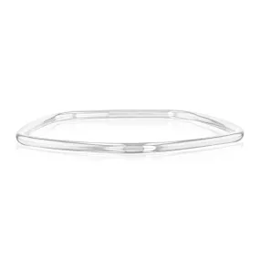 Sterling Silver Rounded Pentagon Bangle