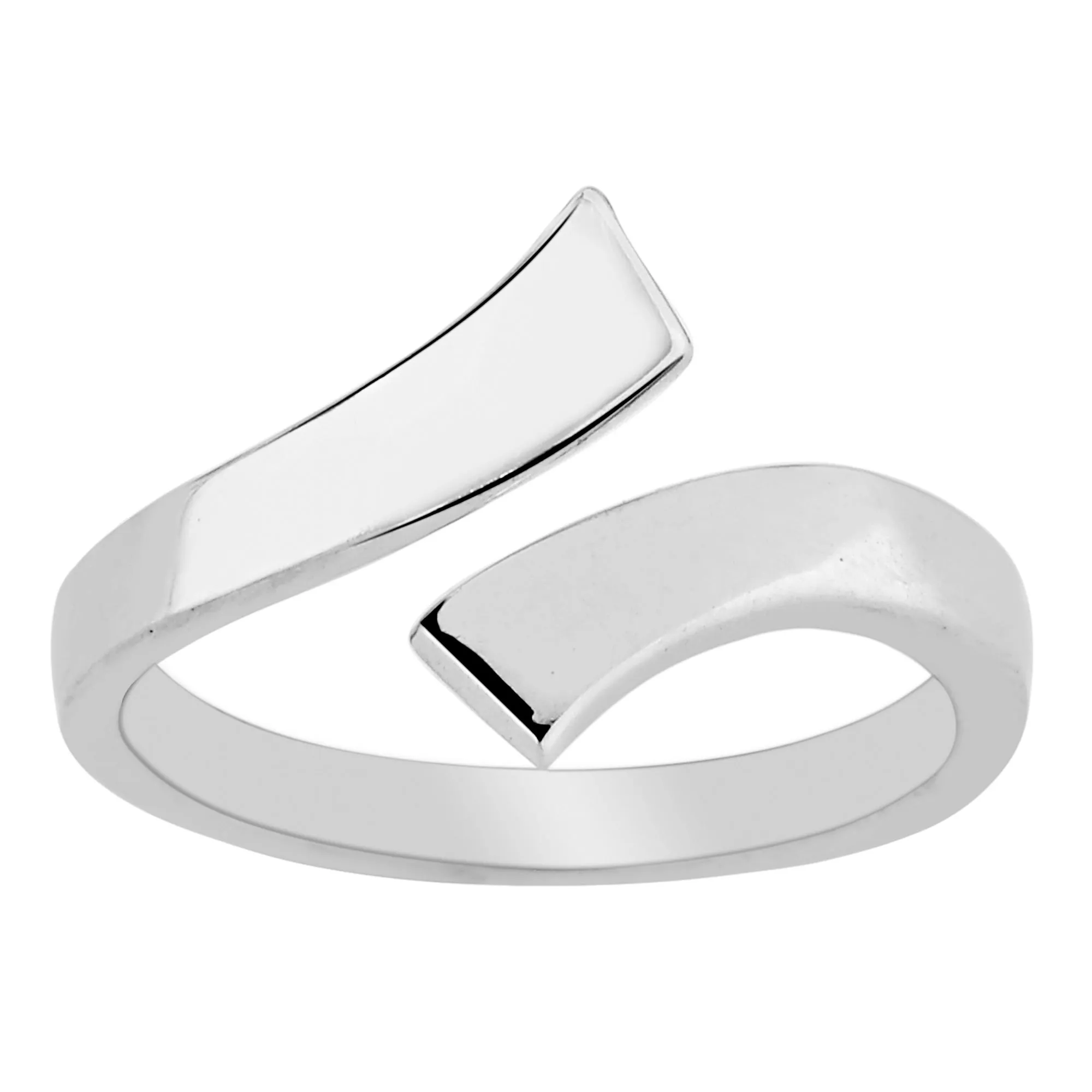 Sterling Silver Split Ends By Pass Style Adjustable Toe Ring