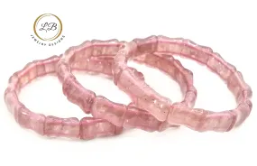 Strawberry Pink Quartz Bangle Gemstone Bracelet