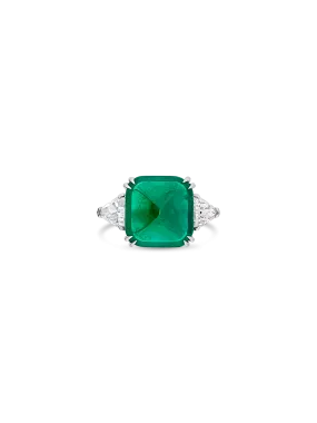 Sugarloaf Emerald & Diamond Ring