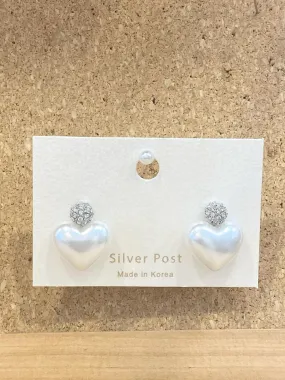 Swarovski heart pearl earrings