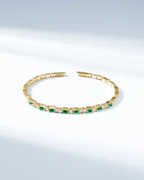 Thin Mix Emerald Bangle