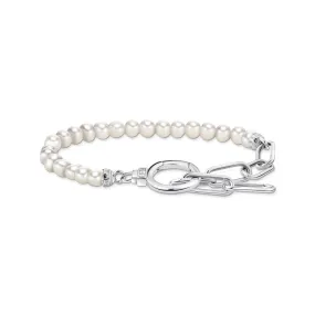 Thomas Sabo Sterling Silver Cosmic Pearl Bead 16-19cm Bracelet