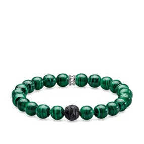 Thomas Sabo Sterling Silver Green Malachite 19cm Bracelet