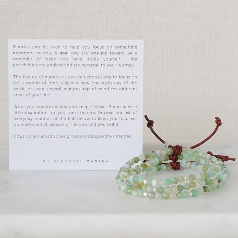 Tiny Mantras Bracelet - Chrysoprase | Daily Intention Bracelet