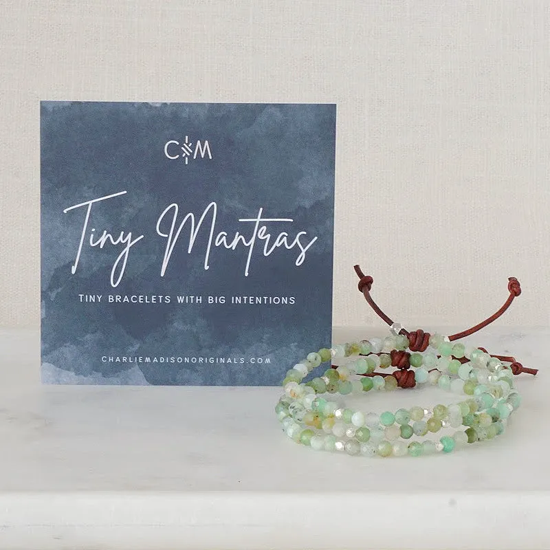 Tiny Mantras Bracelet - Chrysoprase | Daily Intention Bracelet