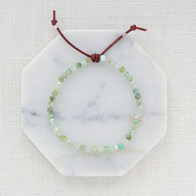 Tiny Mantras Bracelet - Chrysoprase | Daily Intention Bracelet