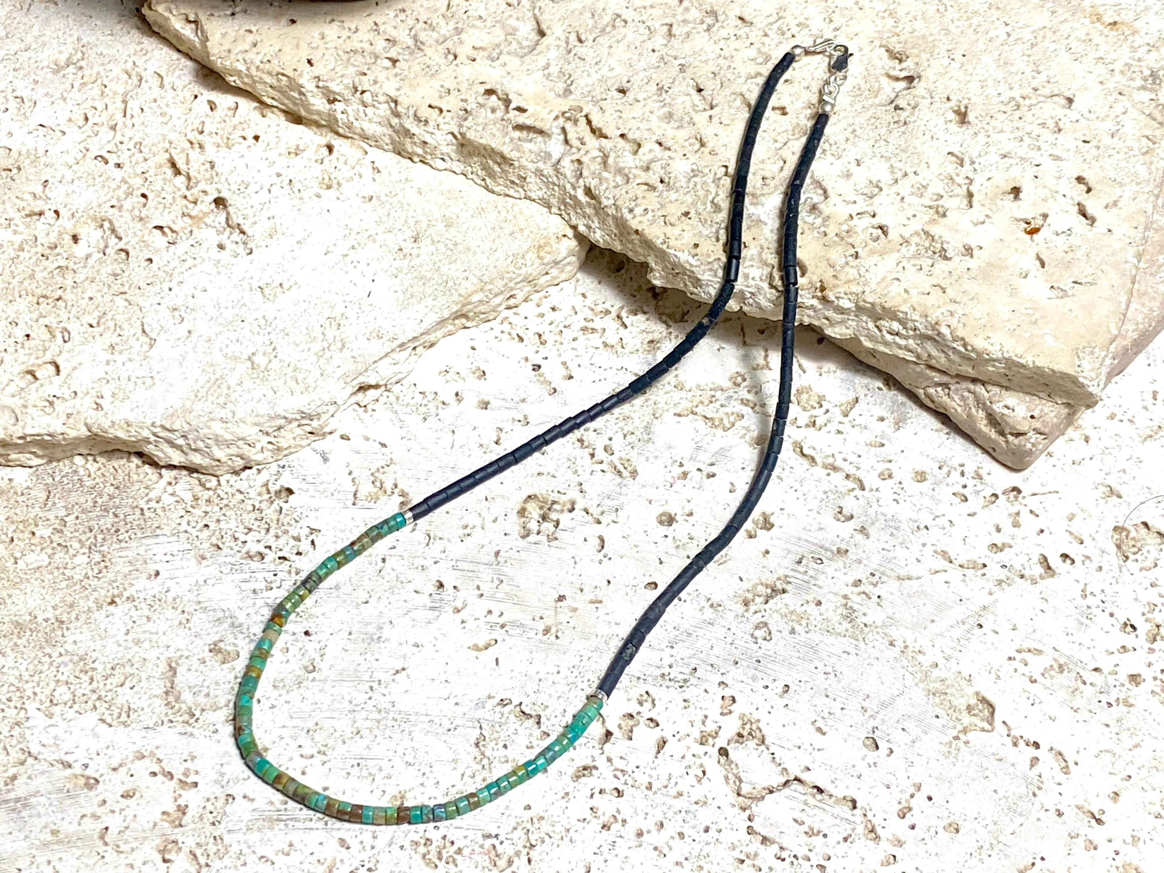 Turquoise And Black Serpentine Necklace