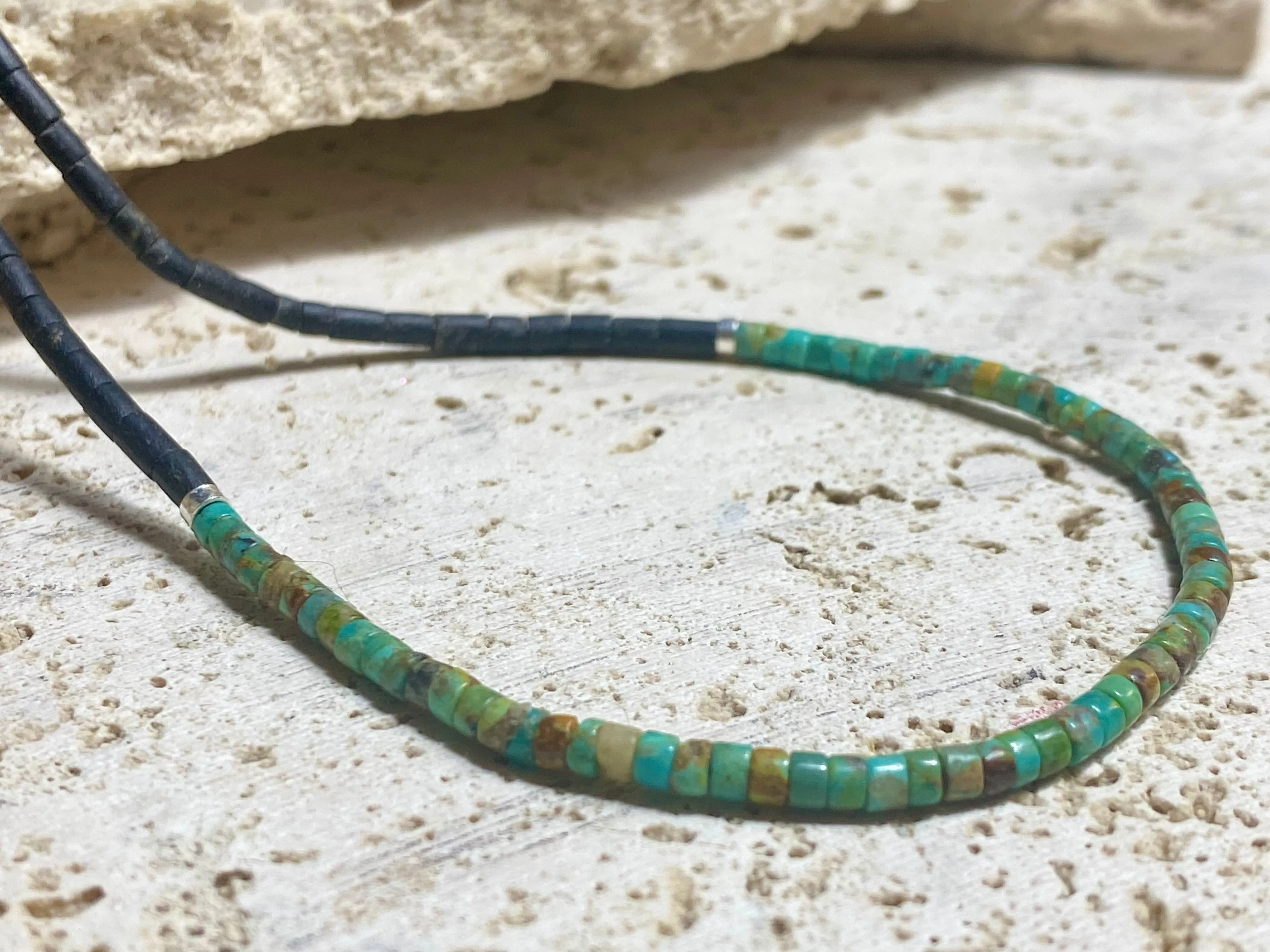 Turquoise And Black Serpentine Necklace