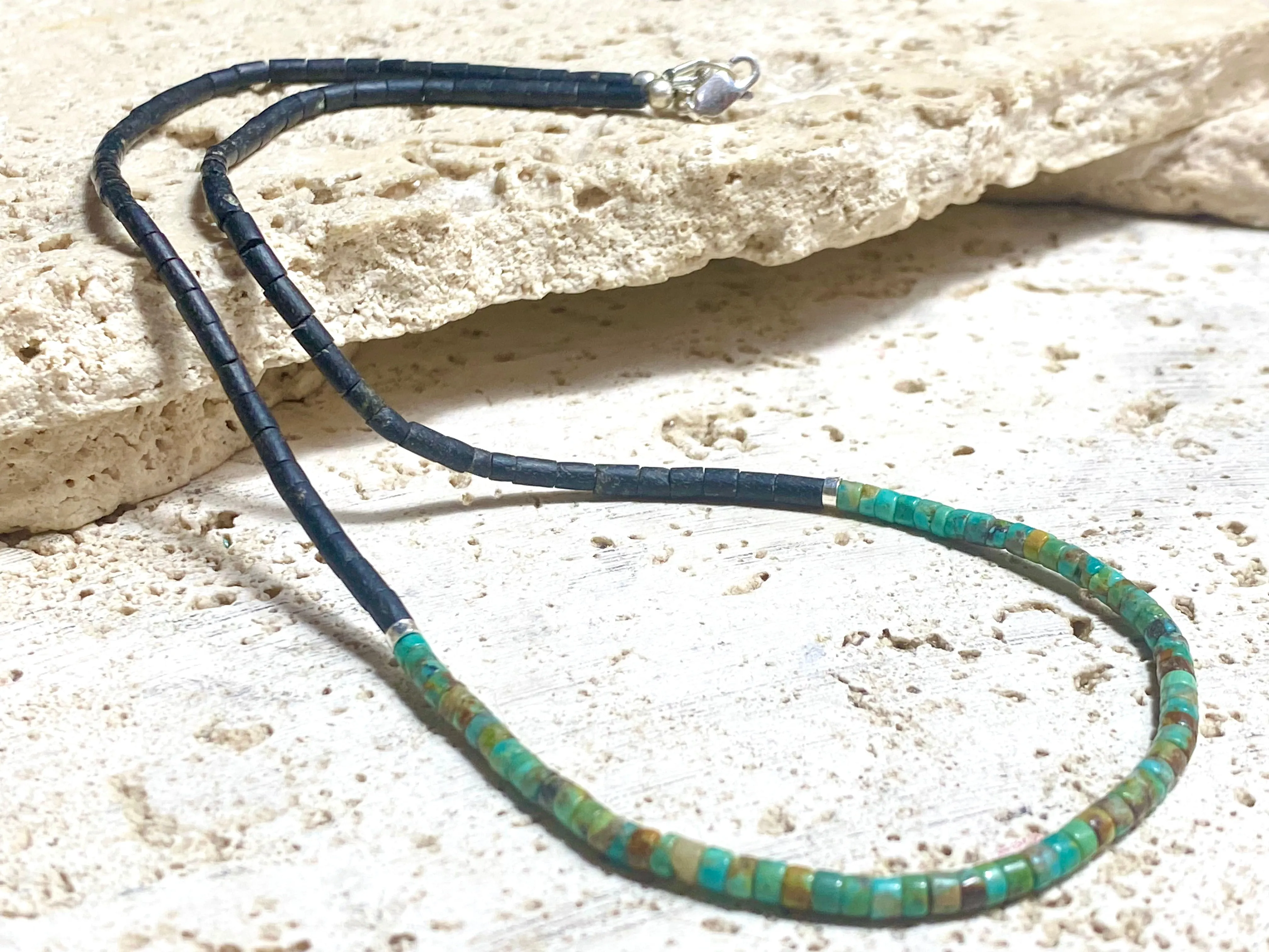 Turquoise And Black Serpentine Necklace