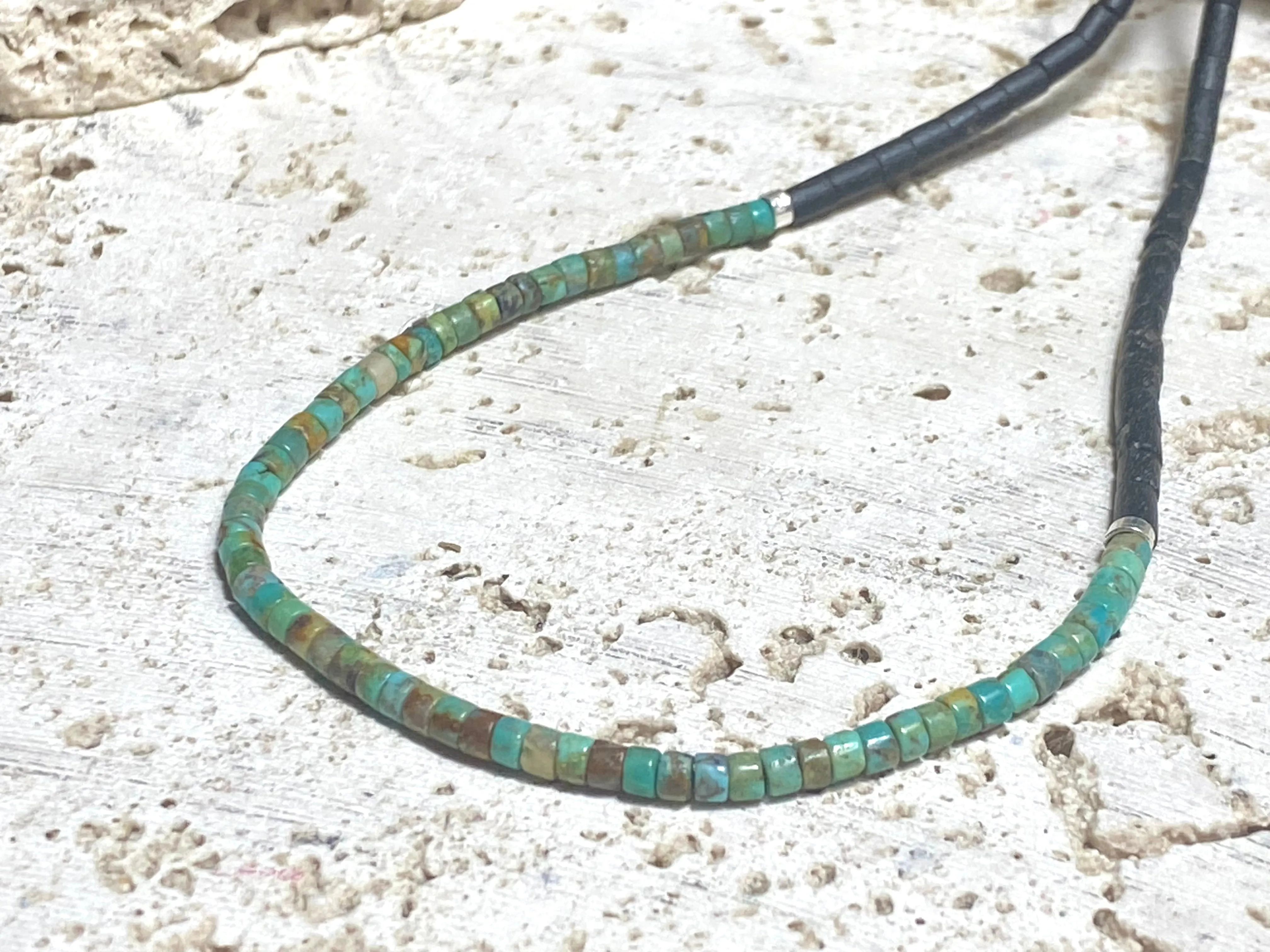 Turquoise And Black Serpentine Necklace