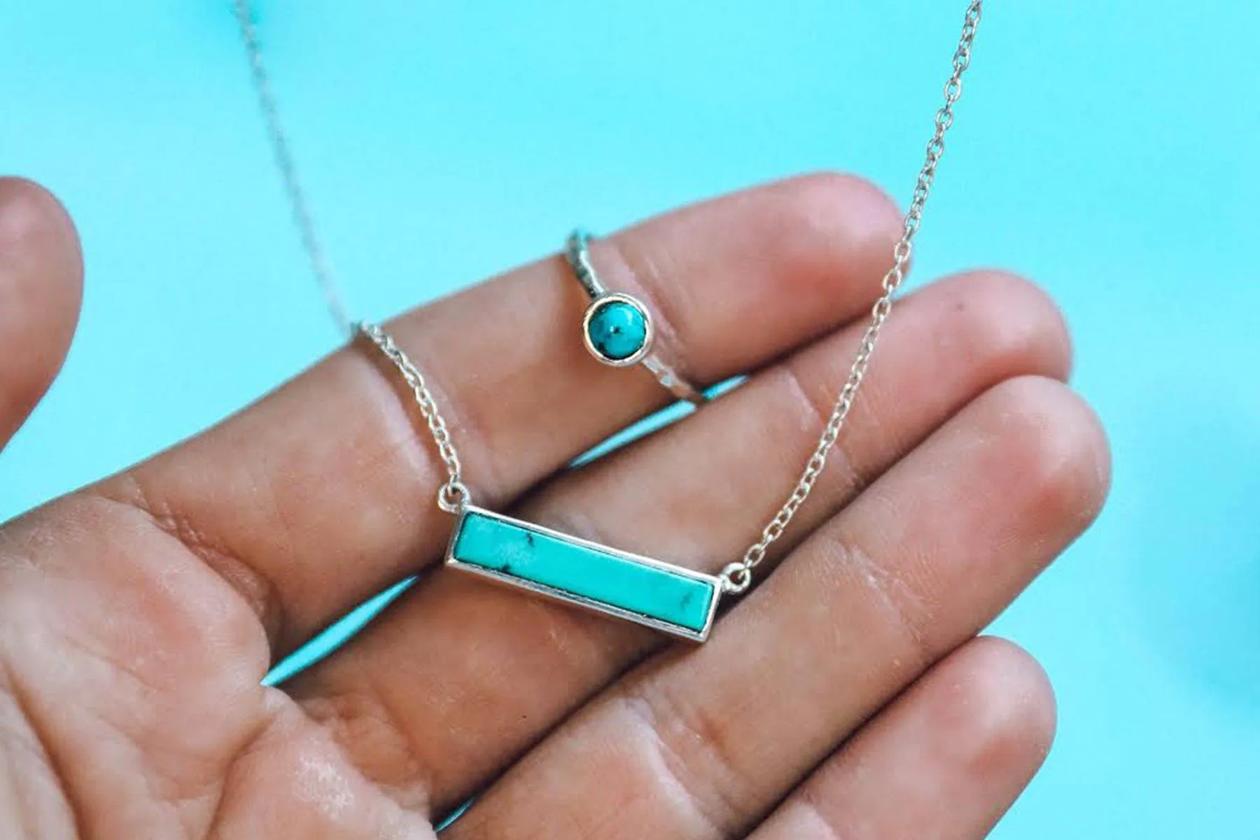 Turquoise Bar Necklace