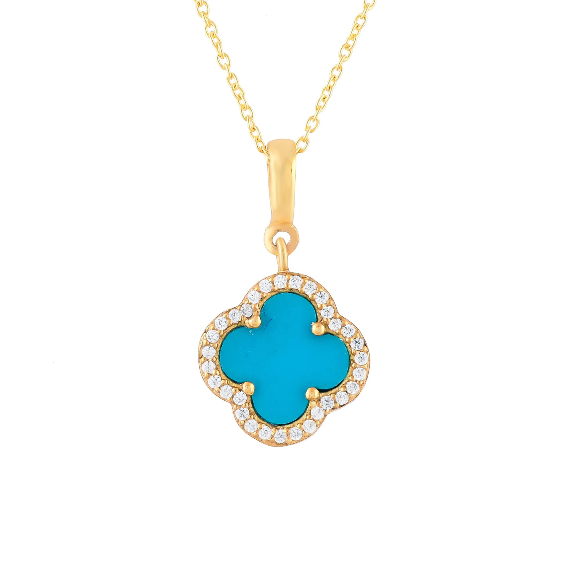 Turquoise Clover Necklace | Natural Turquoise - From Purl