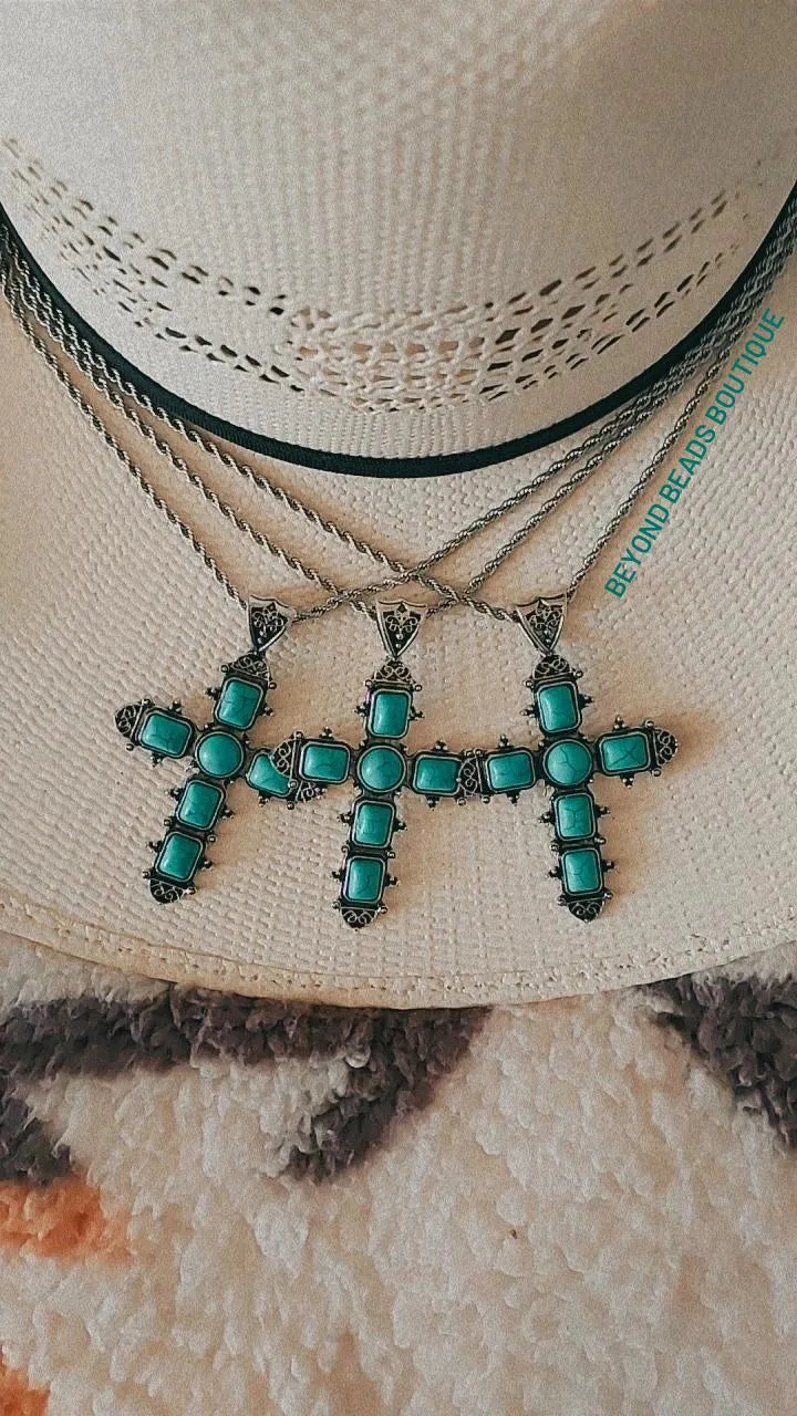 Turquoise Cross Necklace