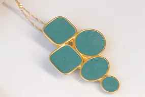 TURQUOISE ENAMEL NECKLACE