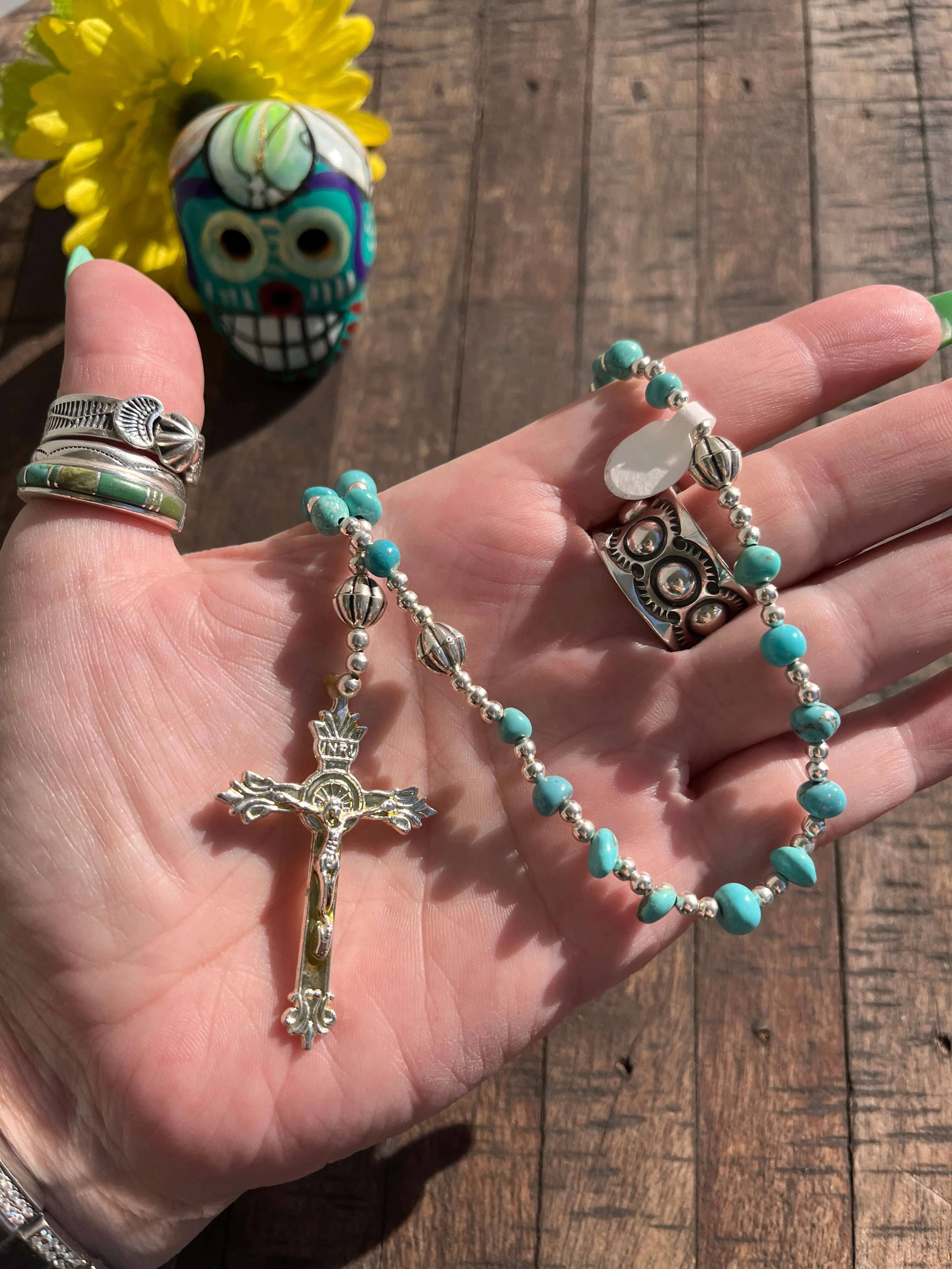 Turquoise Rosary Necklace