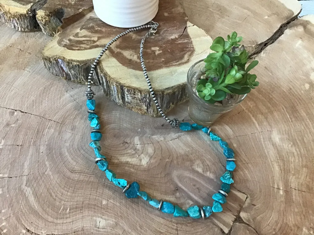 Turquoise Stone & Silver Necklace