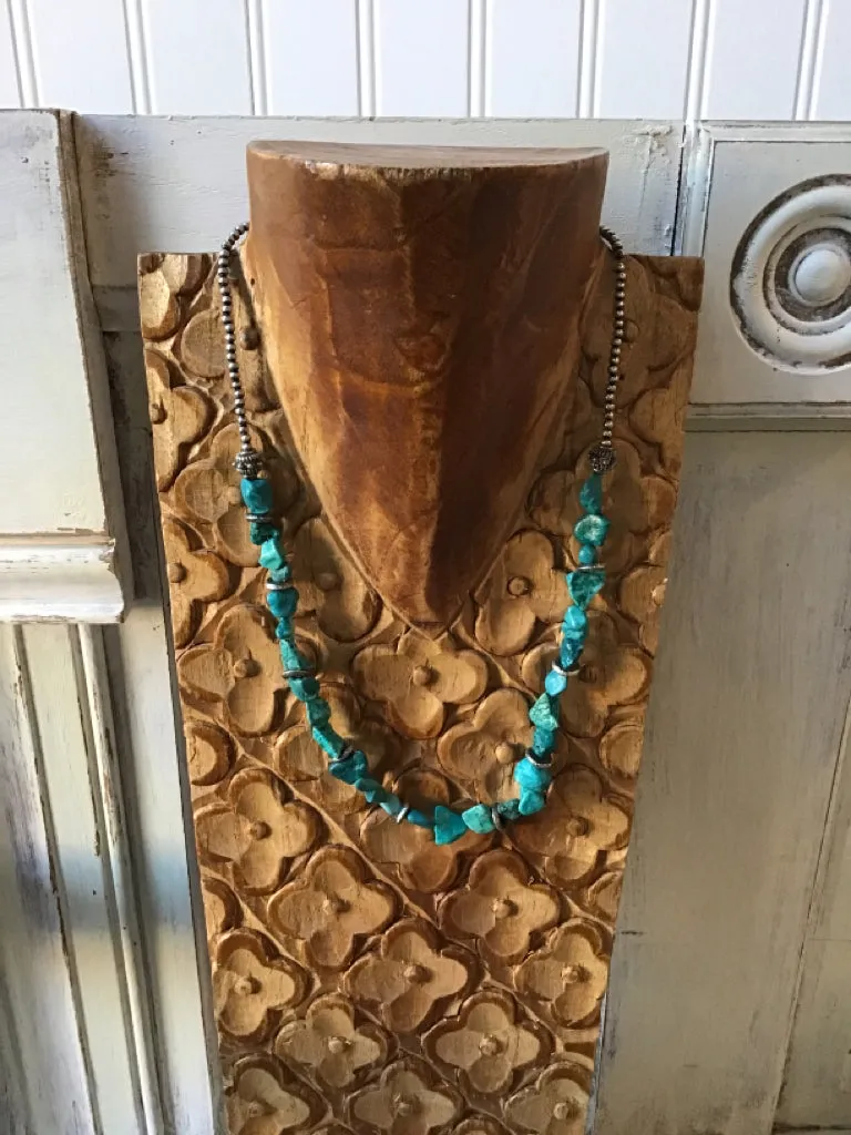 Turquoise Stone & Silver Necklace