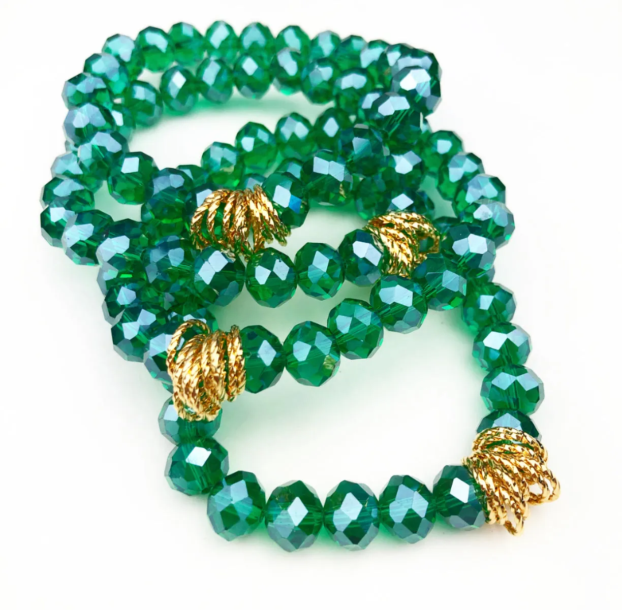 Twisted Bracelet- Clear Emerald