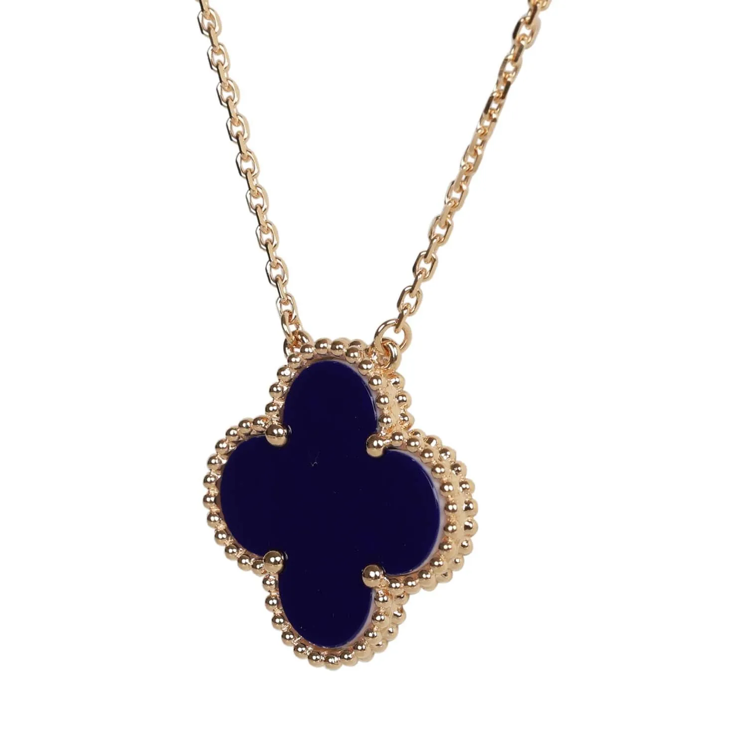 Van Cleef & Arpels Vintage Alhambra 18k Lapis Lazuli Pendant Necklace