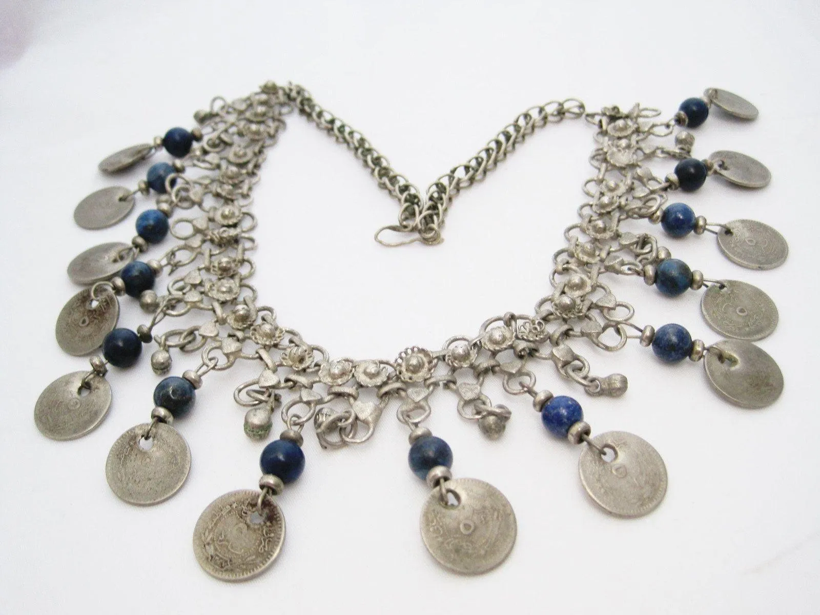 Vintage Boho Necklace with Ottoman Coins