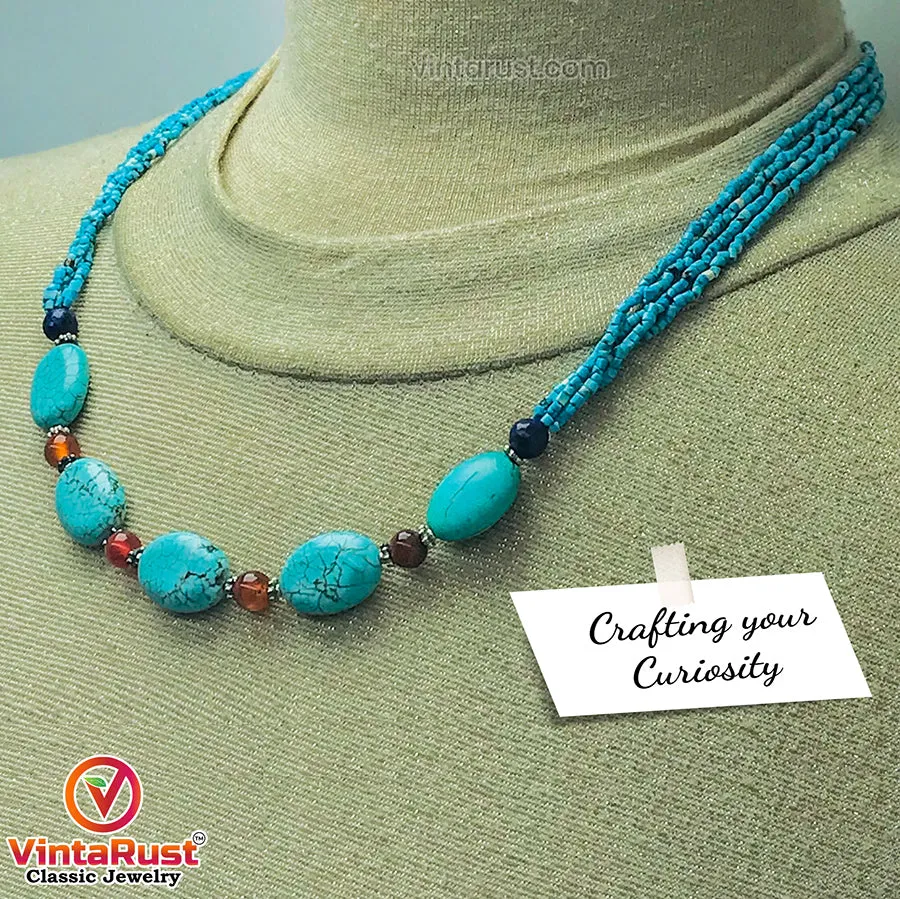 Vintage Turquoise Charm Choker Necklace