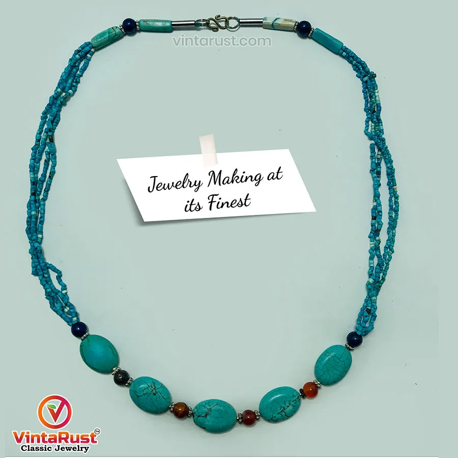 Vintage Turquoise Charm Choker Necklace