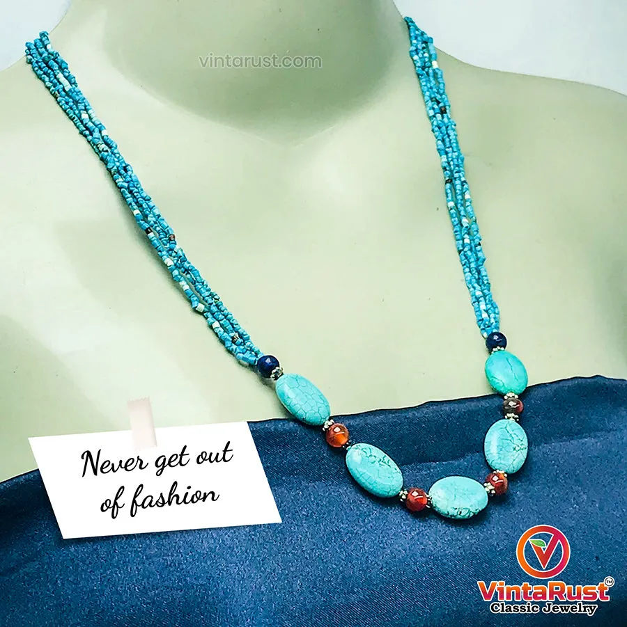 Vintage Turquoise Charm Choker Necklace