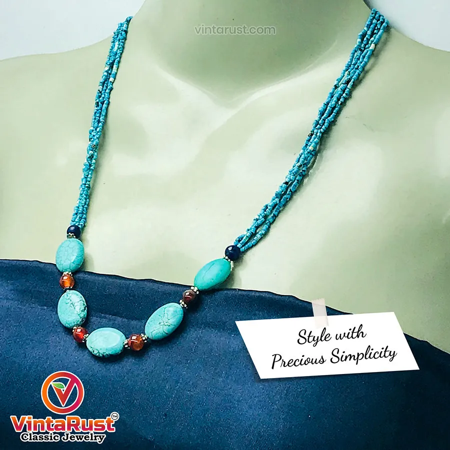 Vintage Turquoise Charm Choker Necklace