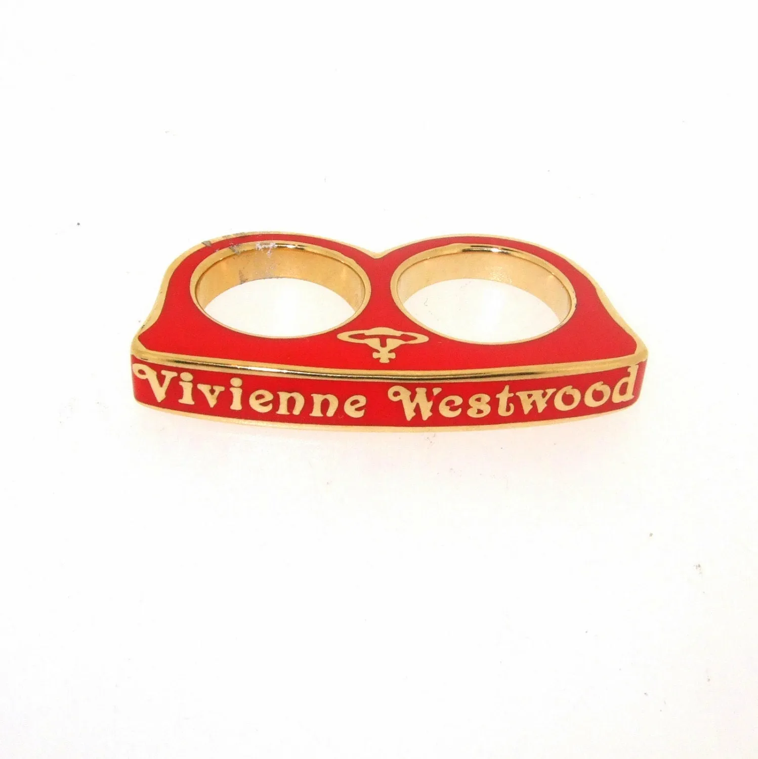 Vivienne Westwood Ring Red Orange Double Two finger