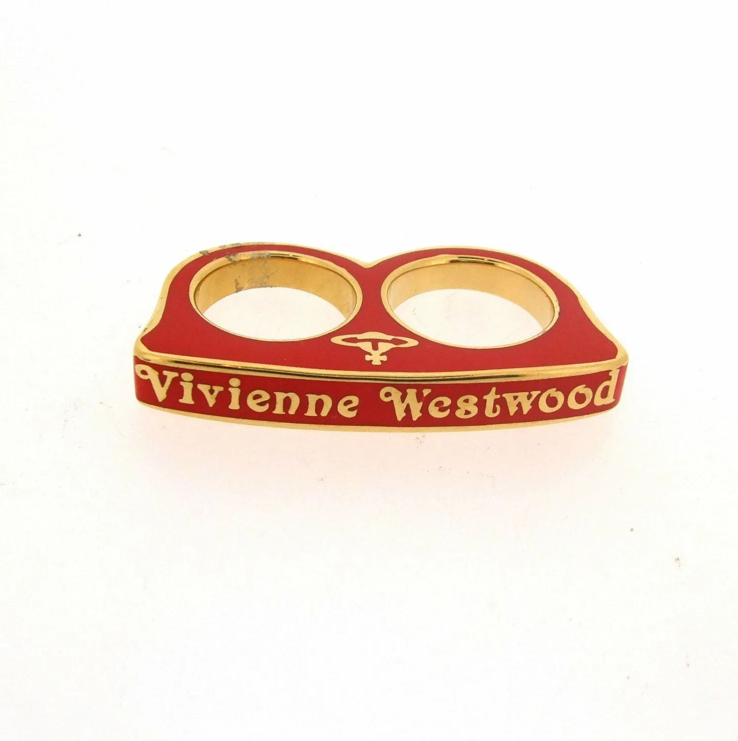 Vivienne Westwood Ring Red Orange Double Two finger