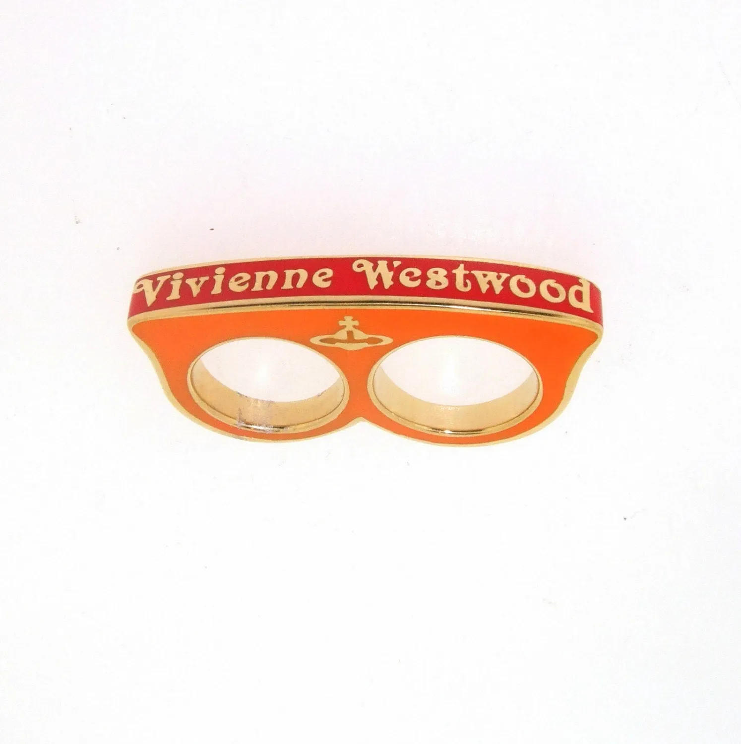 Vivienne Westwood Ring Red Orange Double Two finger