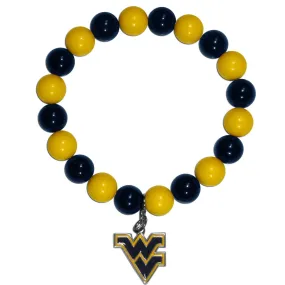 W. Virginia Mountaineers Fan Bead Bracelet