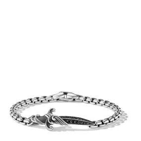 Waves Dagger Bracelet with Black Diamonds