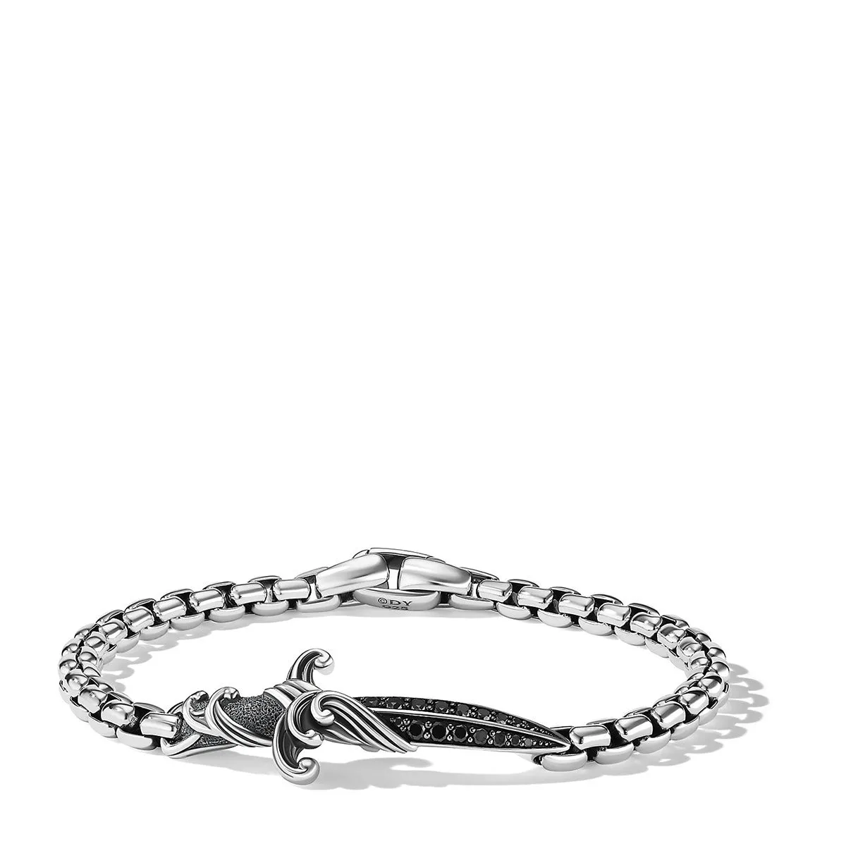 Waves Dagger Bracelet with Black Diamonds