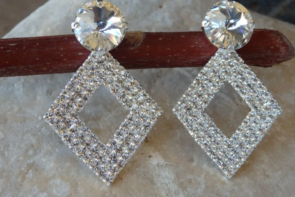 Wedding clear crystal earrings