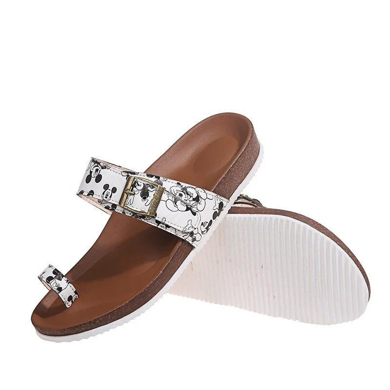 Women's ring toe footbed slide sandals