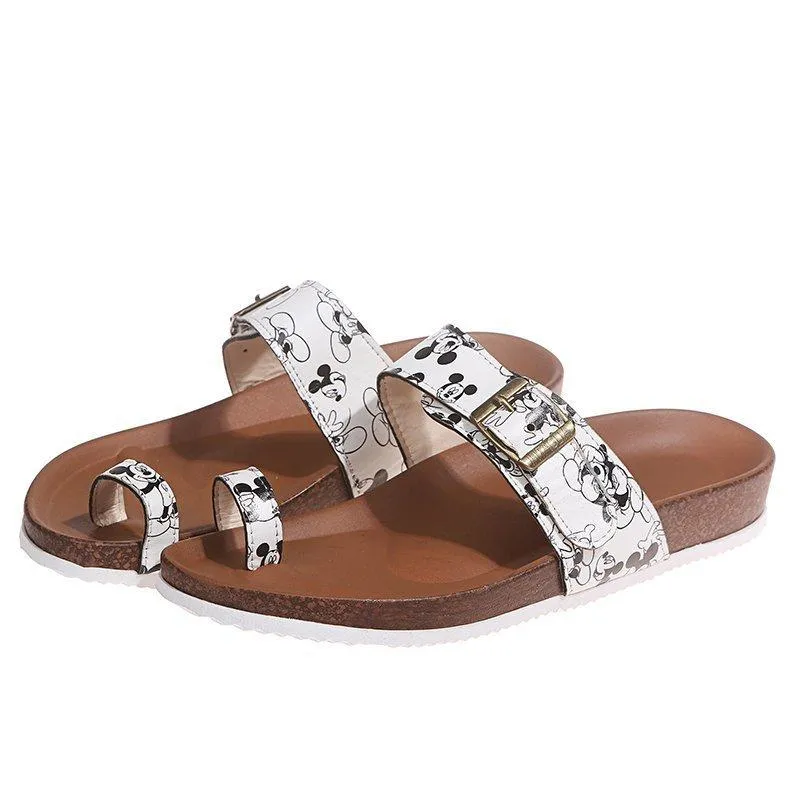 Women's ring toe footbed slide sandals