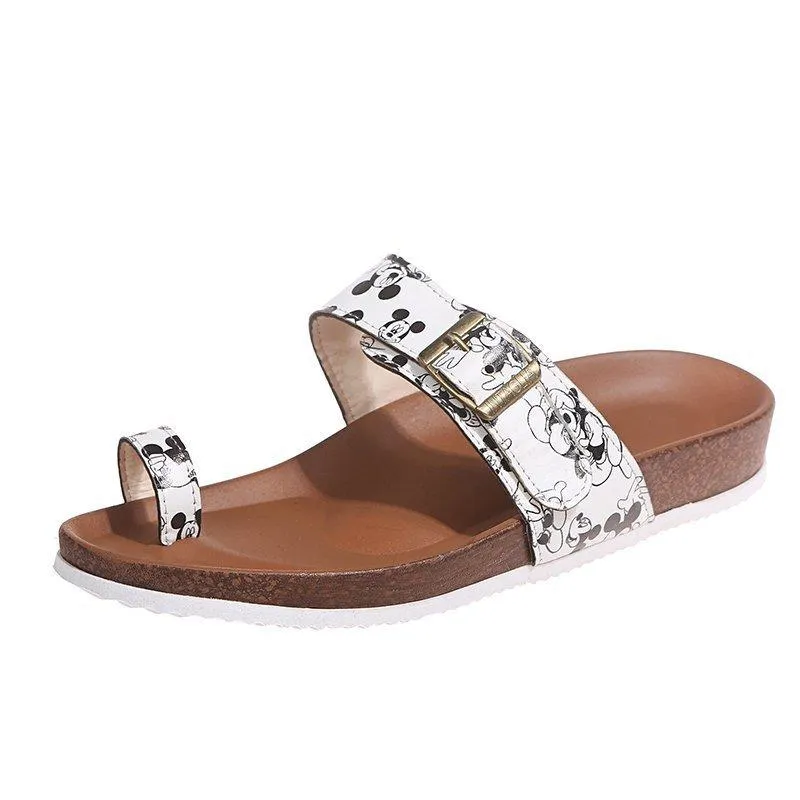 Women's ring toe footbed slide sandals