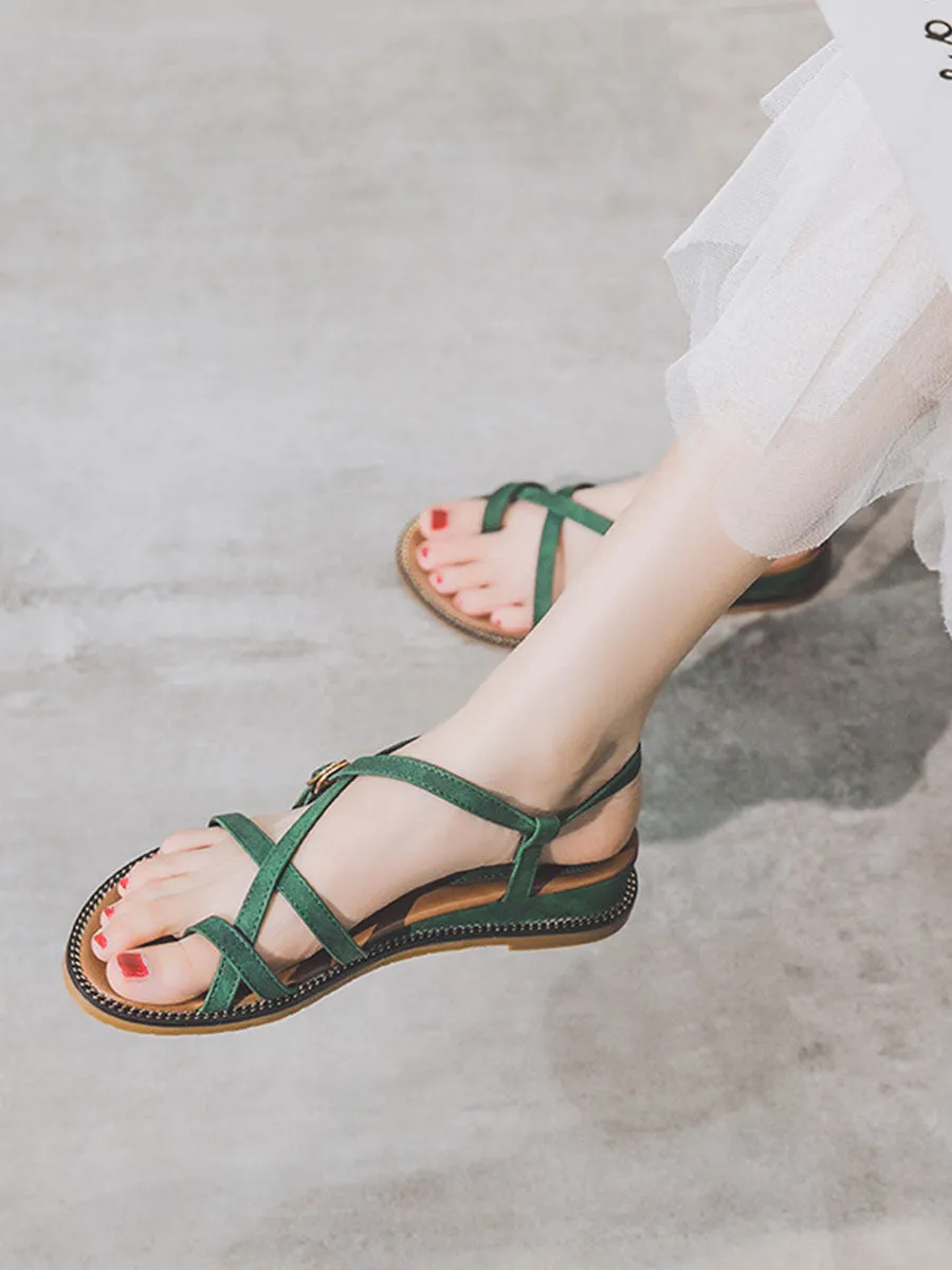 Women's Round Toe Toe Ring Boho Sandals