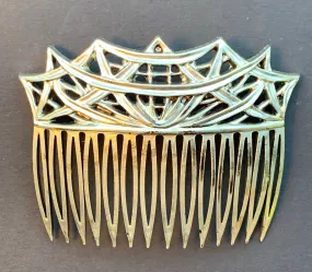 Wonderfully Deco Big Vintage Silver Hair Comb