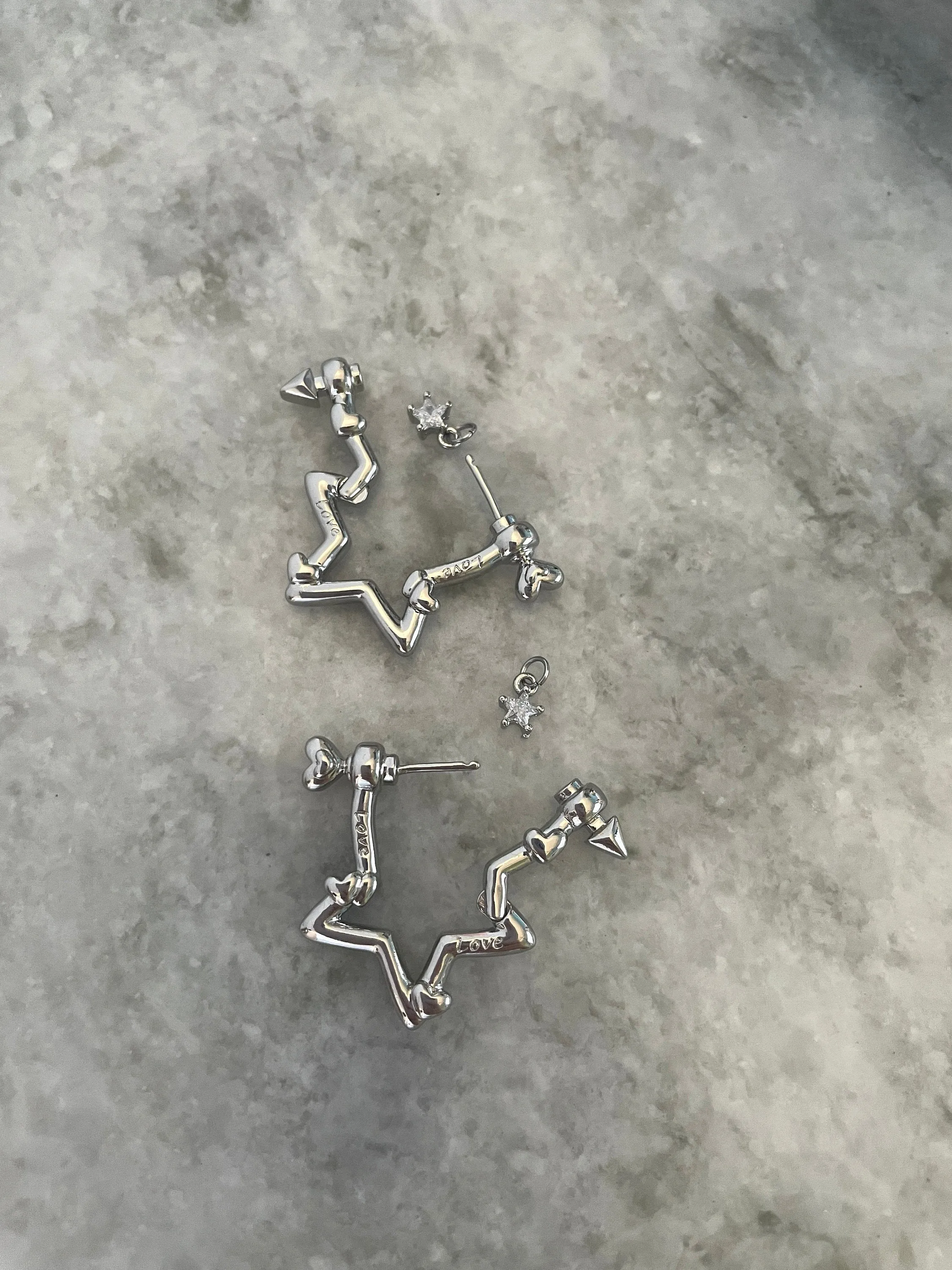 Y2K Grunge Earring Star Arrow Nana Punk Earrings Goth Hoop Earrings Grunge Statement  Cyber Goth Cupids Bow Aesthetic Gift for Her Holiday