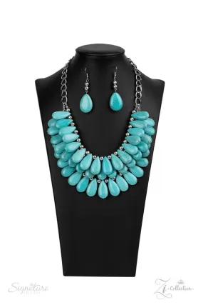 Zi Collection The Amy Turquoise (faux) Necklace & Earrings Set