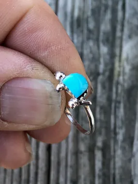 Zuni Turquoise Turtle sterling silver ring